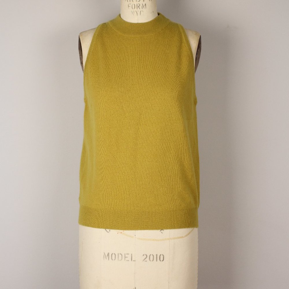 Cashmere Cutaway Tank Moss Size L Dry Clean Only